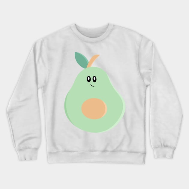 Cute Chubby Kawaii Avocado Art Crewneck Sweatshirt by The Pretty Hippo Company